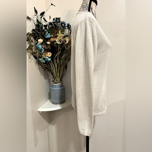 Anna Gray Silk Luxurious Sweater – Sparkle in Silver size Large - Picture 2 of 11